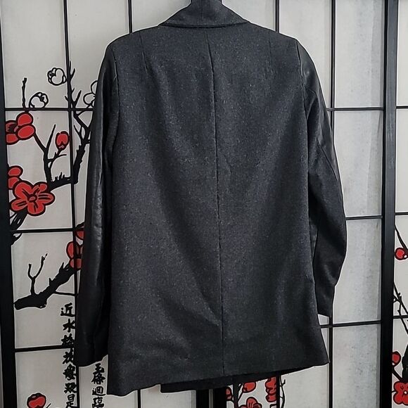 All Saints Wool/Leather sleeved Jacket/ Blazer - Picture 5 of 7